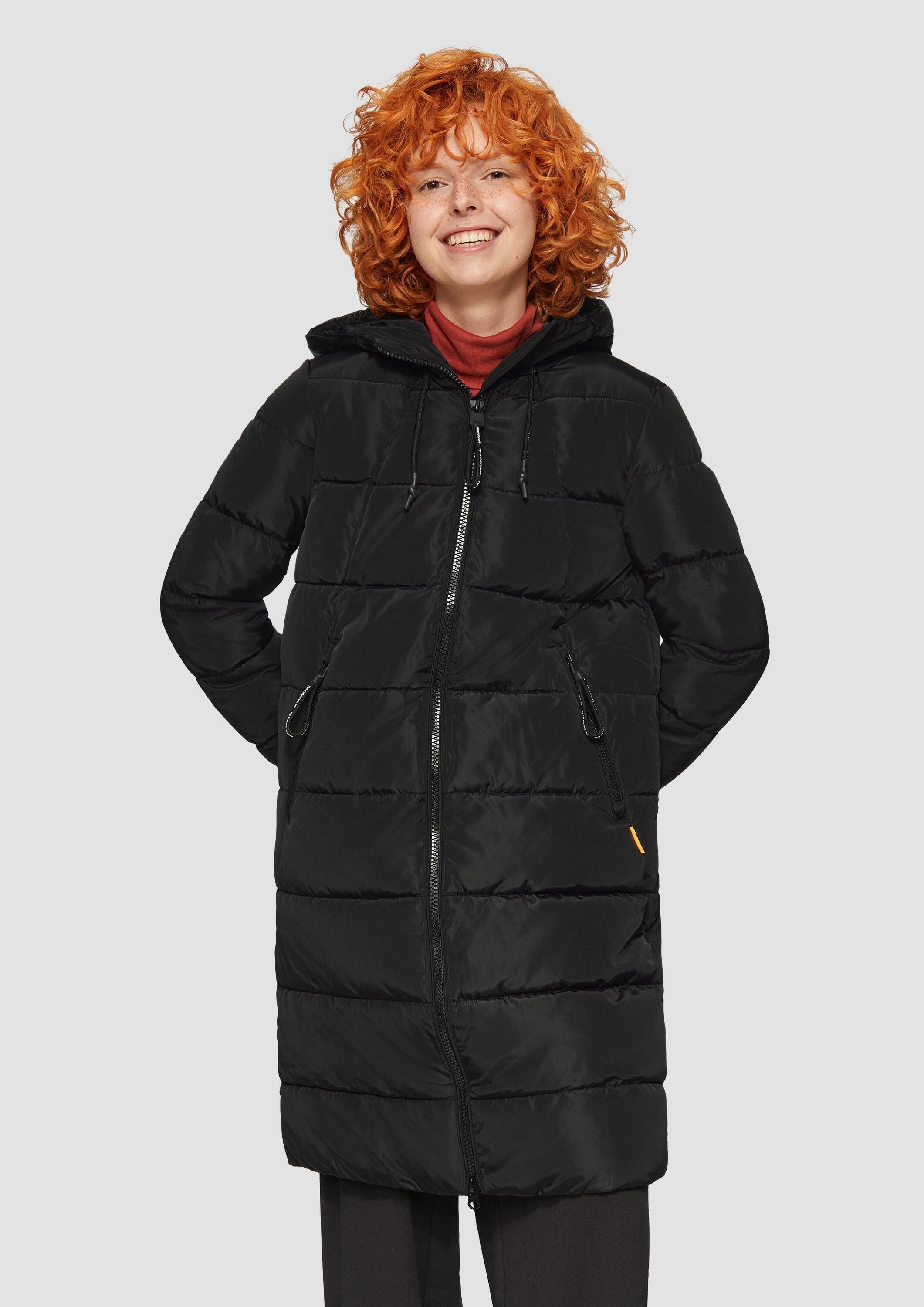 QS Wintermantel Outdoor-Mantel Gesteppter Mantel mit Kapuze günstig online kaufen