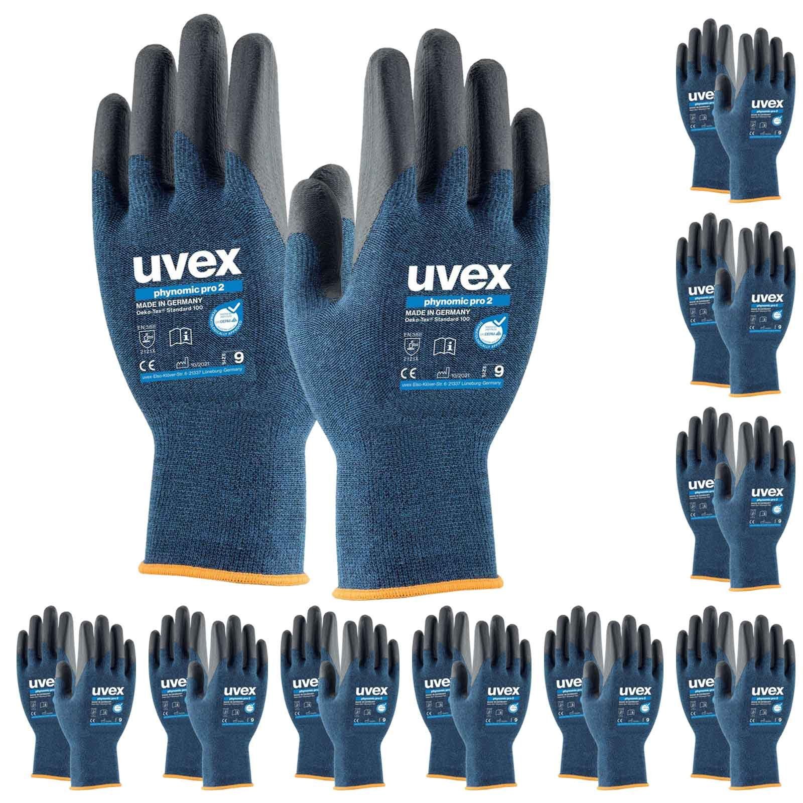 Uvex Bambusfasern aus Mechaniker-Handschuhe uvex Schutzhandschuhe (Spar-Set) 2 Handschuh pro phynomic 60064,