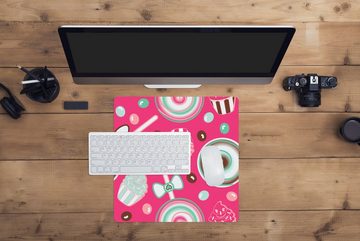 MuchoWow Gaming Mauspad Design - Bonbon - Rosa (1-St), Mousepad mit Rutschfester Unterseite, Gaming, 40x40 cm, XXL, Großes