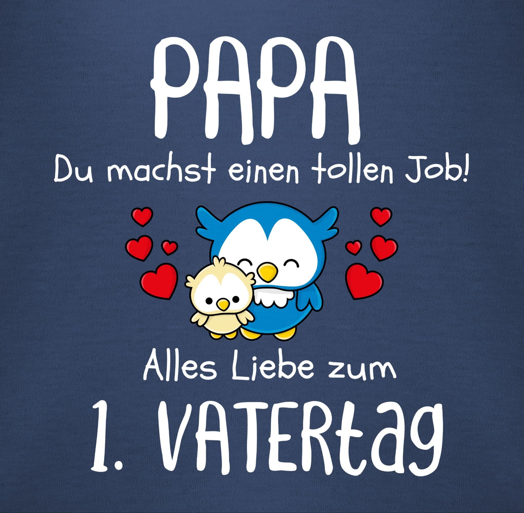 Shirtracer T-Shirt Navy du 1. Papa 1 Job einen Vatertag tollen Vatertag Baby Blau machst - Geschenk
