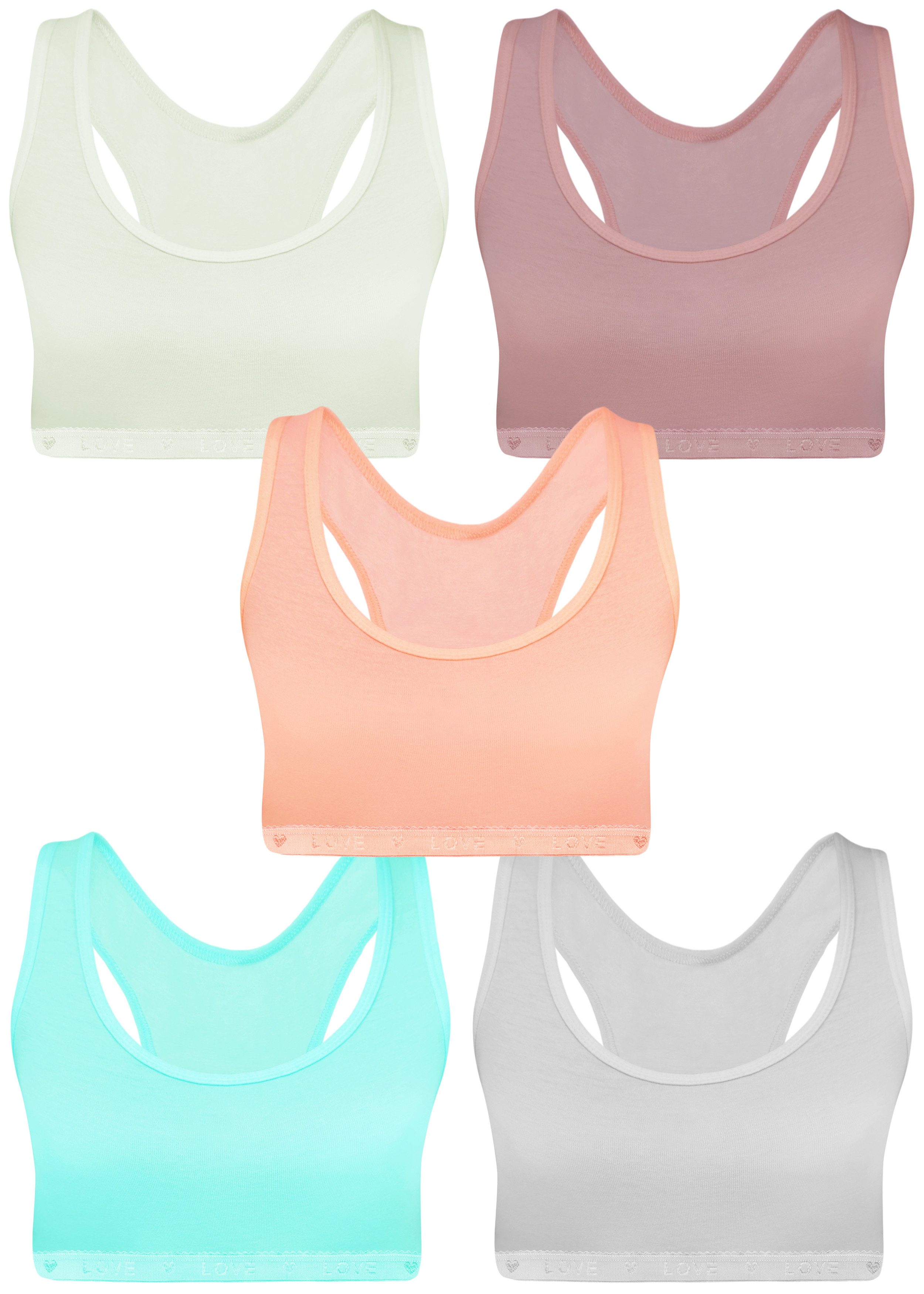 Bustier 5 Mädchen Bustier Unterwäsche Strass Sport Bh X-Rücken