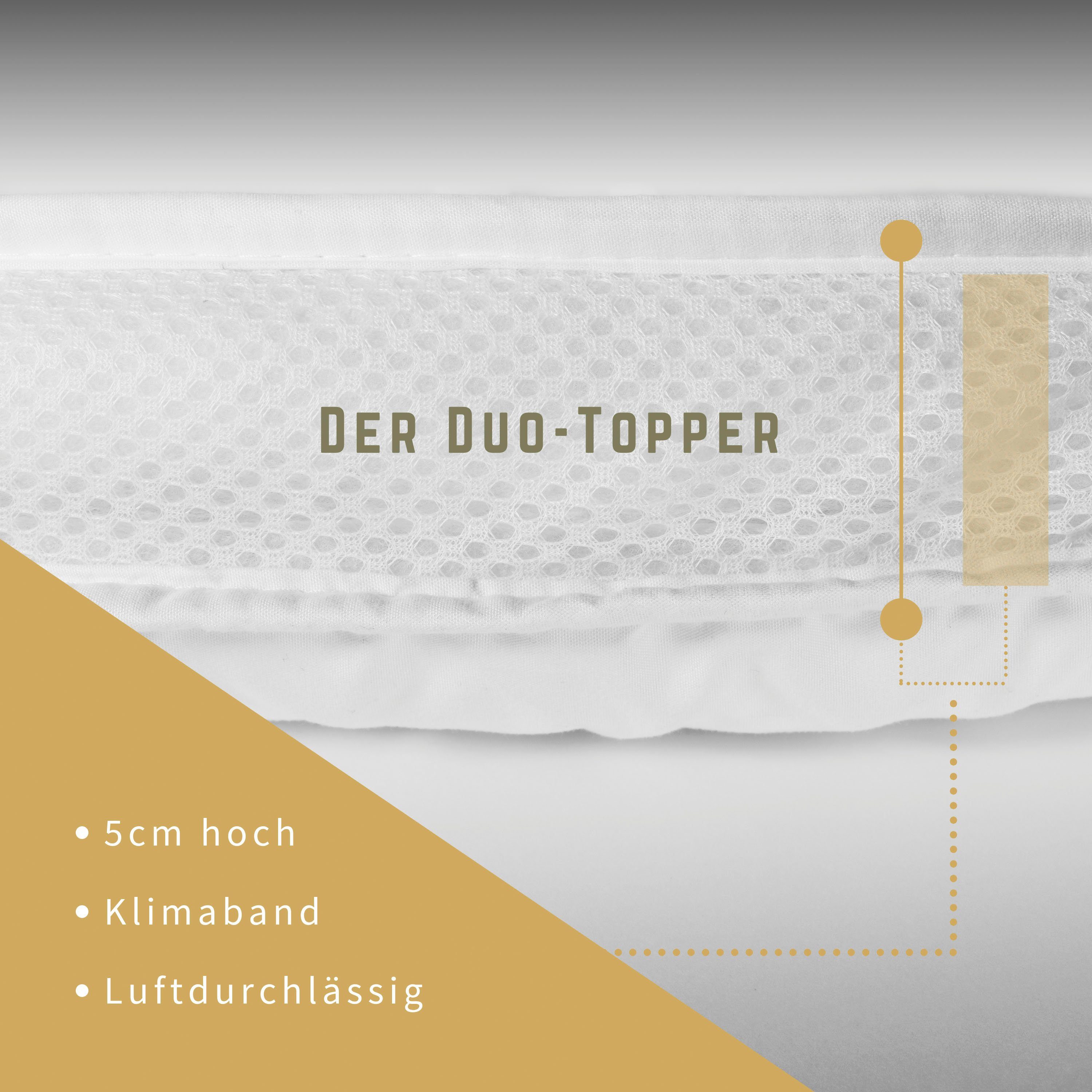Matratzenauflage Duo Premium 5 Sterne Jekatex, allergikerfreundlicher Topper, verschiedene Größen
