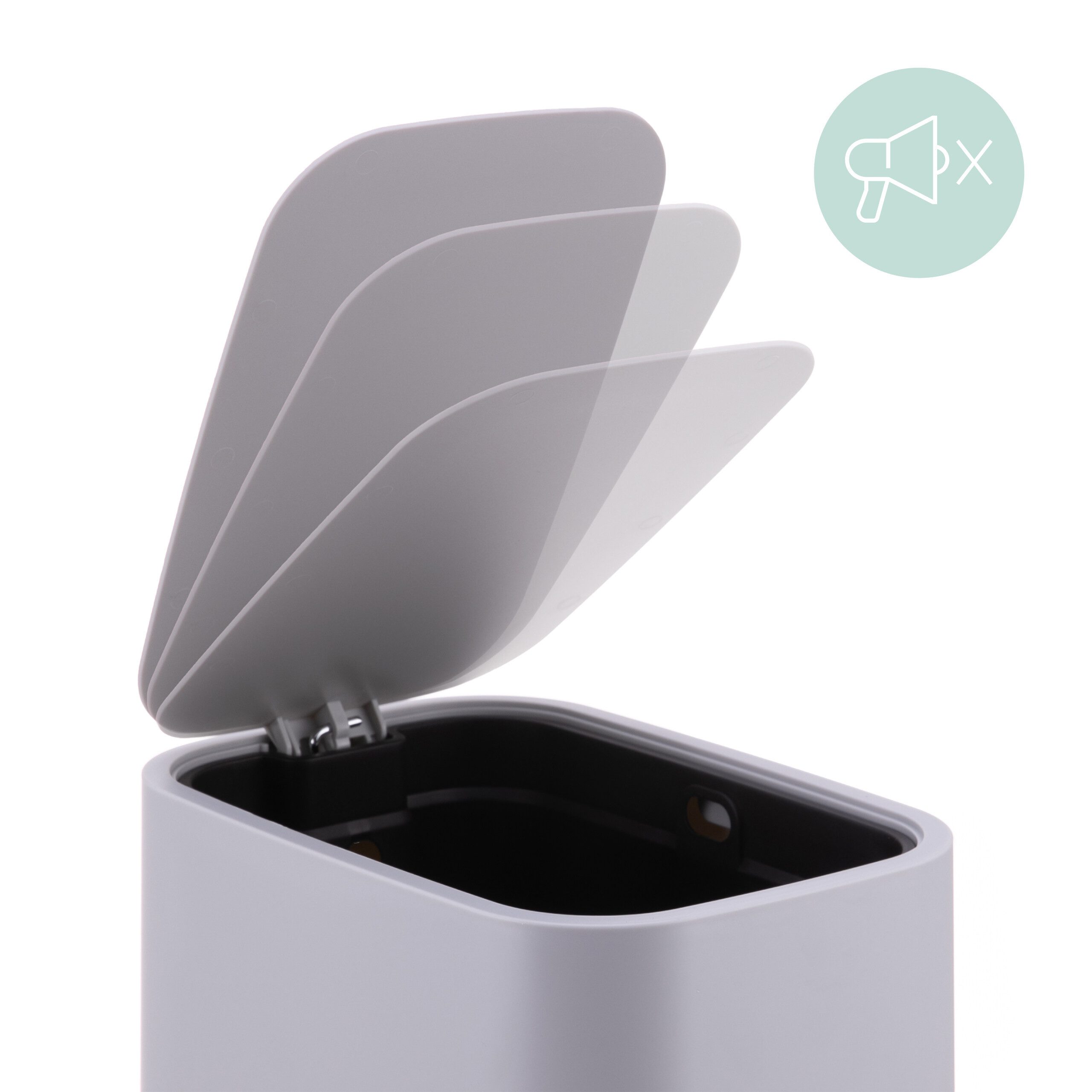 relaxdays Kosmetikeimer Mülleimer 7 Liter, Dunkelgrau