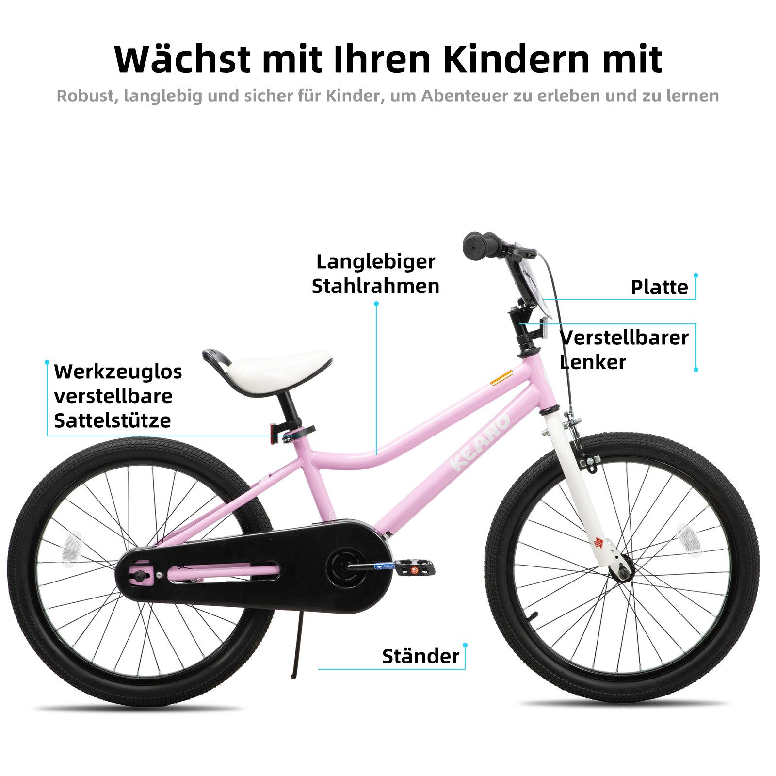 JOYSTAR Kinderfahrrad Sicheres Komfort-Kinderfahrrad zum Lernen des Radfahrens