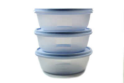 TUPPERWARE Frischhaltedose Hit-Parade 630 ml hellblauer Deckel (3) + SPÜLTUCH