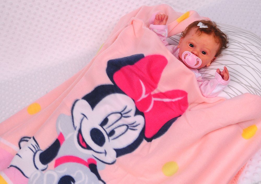 Disney Babydecke Minnie Mouse Flauschdecke Kuscheldecke Krabbel Decke Tagesdecke 