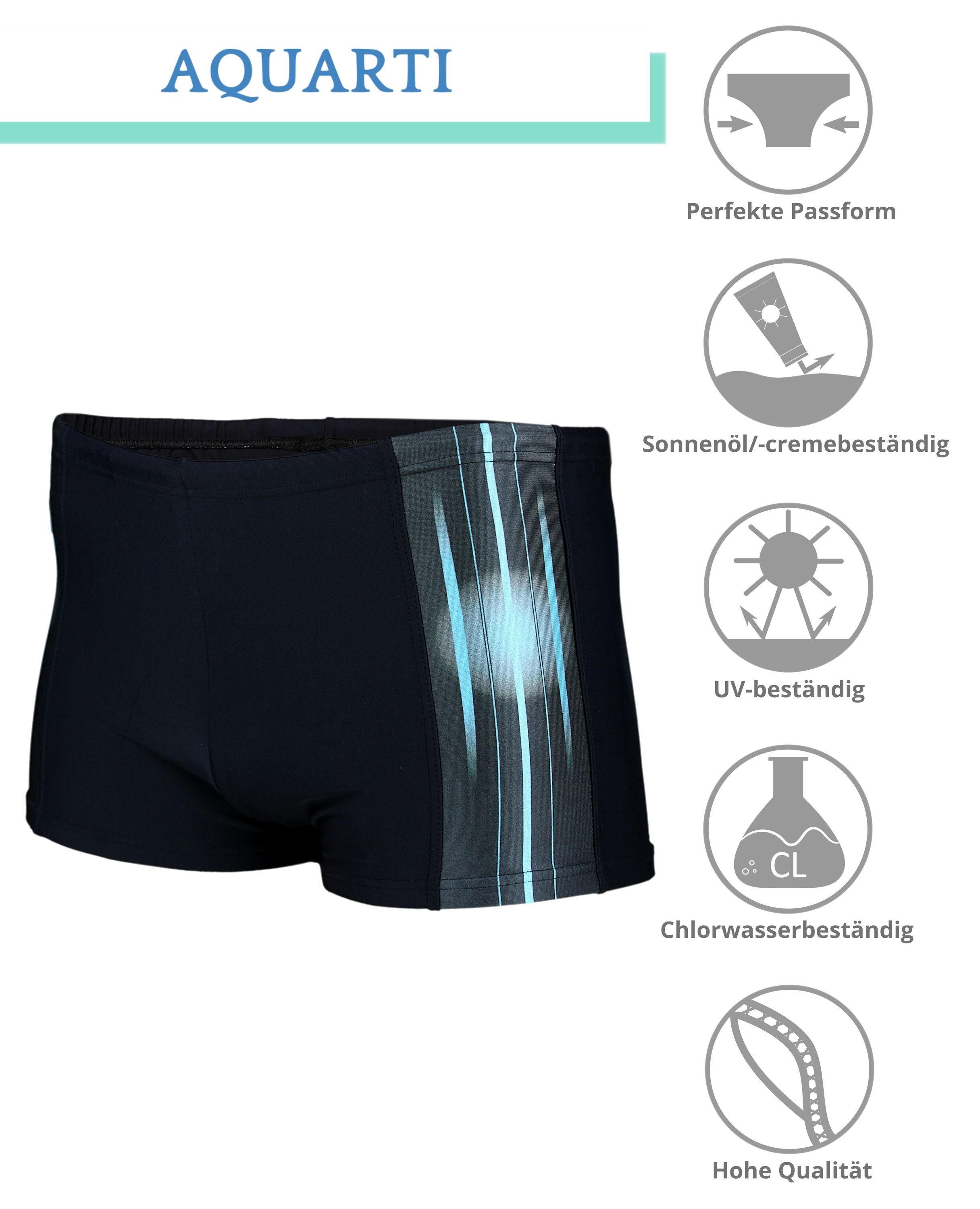 Aquarti Badehose Aquarti Herren Badehose Kurz Sportlich Streifen günstig online kaufen