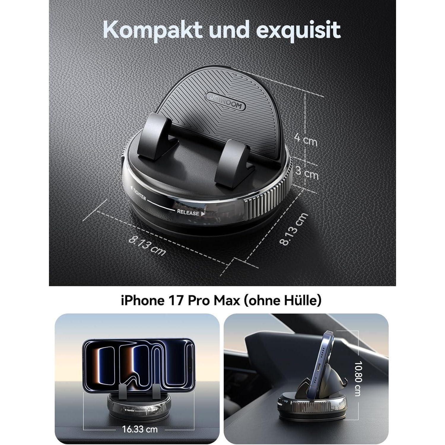 LuxusKollektion Handy-Halterung Handyhalterung Auto Armaturenbrett Saugnapf Hüllen 19mm Schwarz – Bild 4 von 5