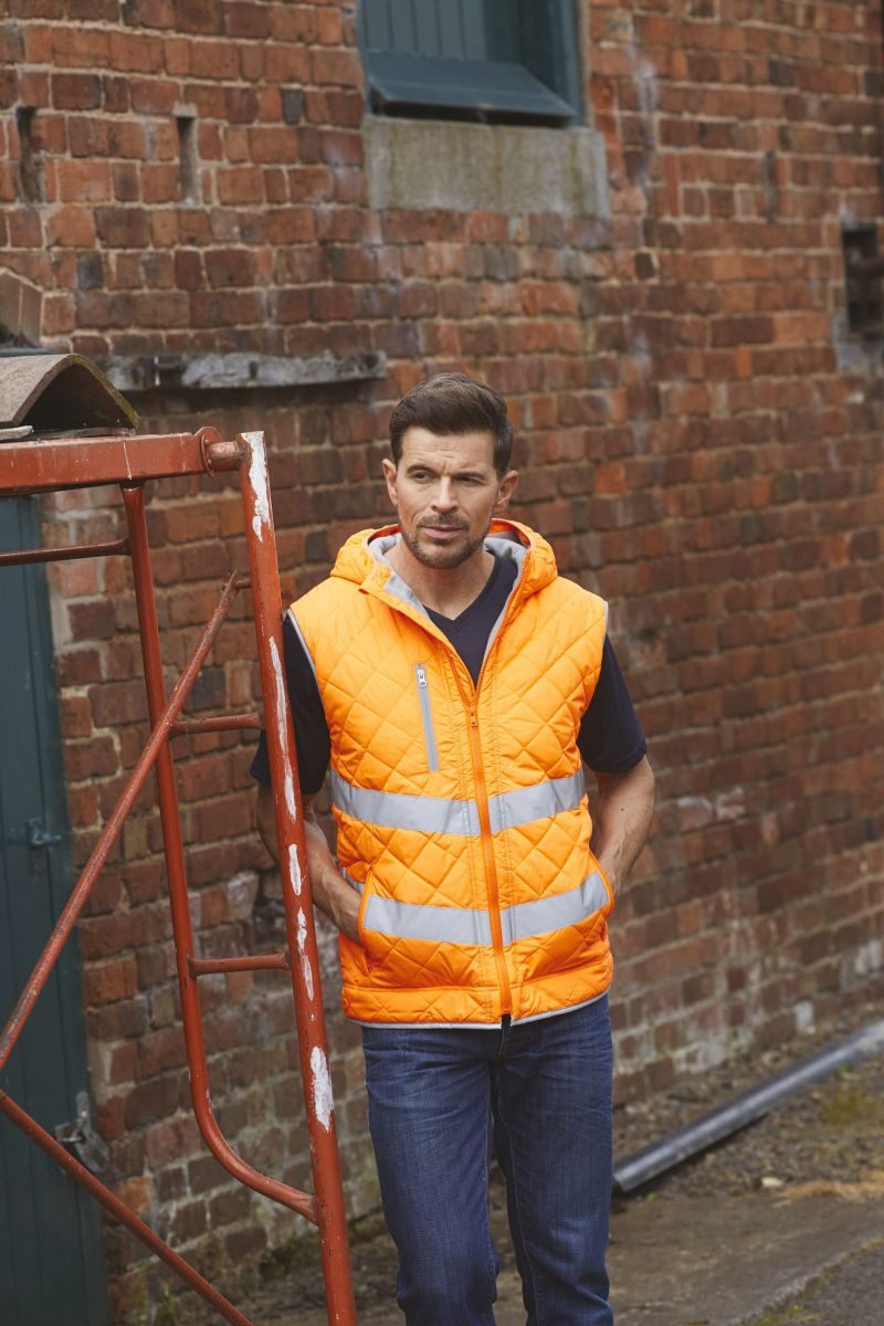 YOKO Warnweste Hi Vis Kensington Hooded Gilet - Arbeitsweste - EN ISO 20471