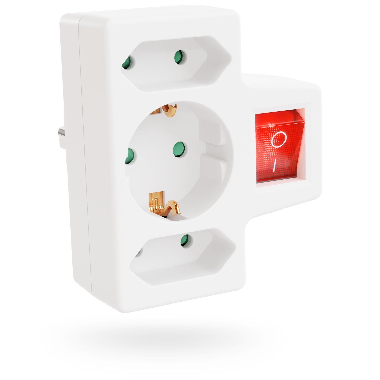 greate. 3er Steckdosenadapter mit Schalter bis max. 3500W Mehrfachsteckdose Mehrfachsteckdose