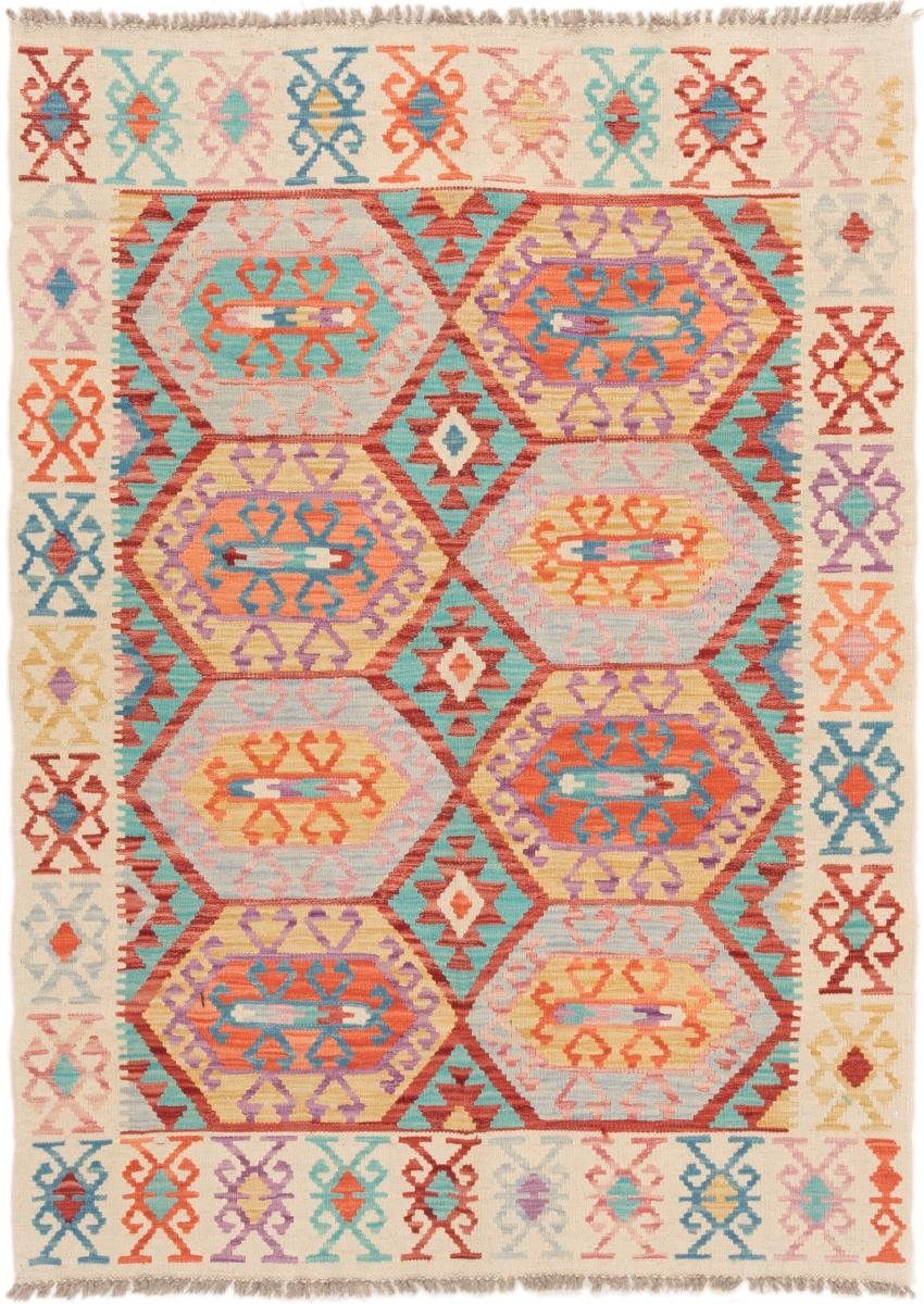 Orientteppich Kelim Afghan 127x175 Handgewebter Orientteppich, Nain Trading, rechteckig, Höhe: 3 mm