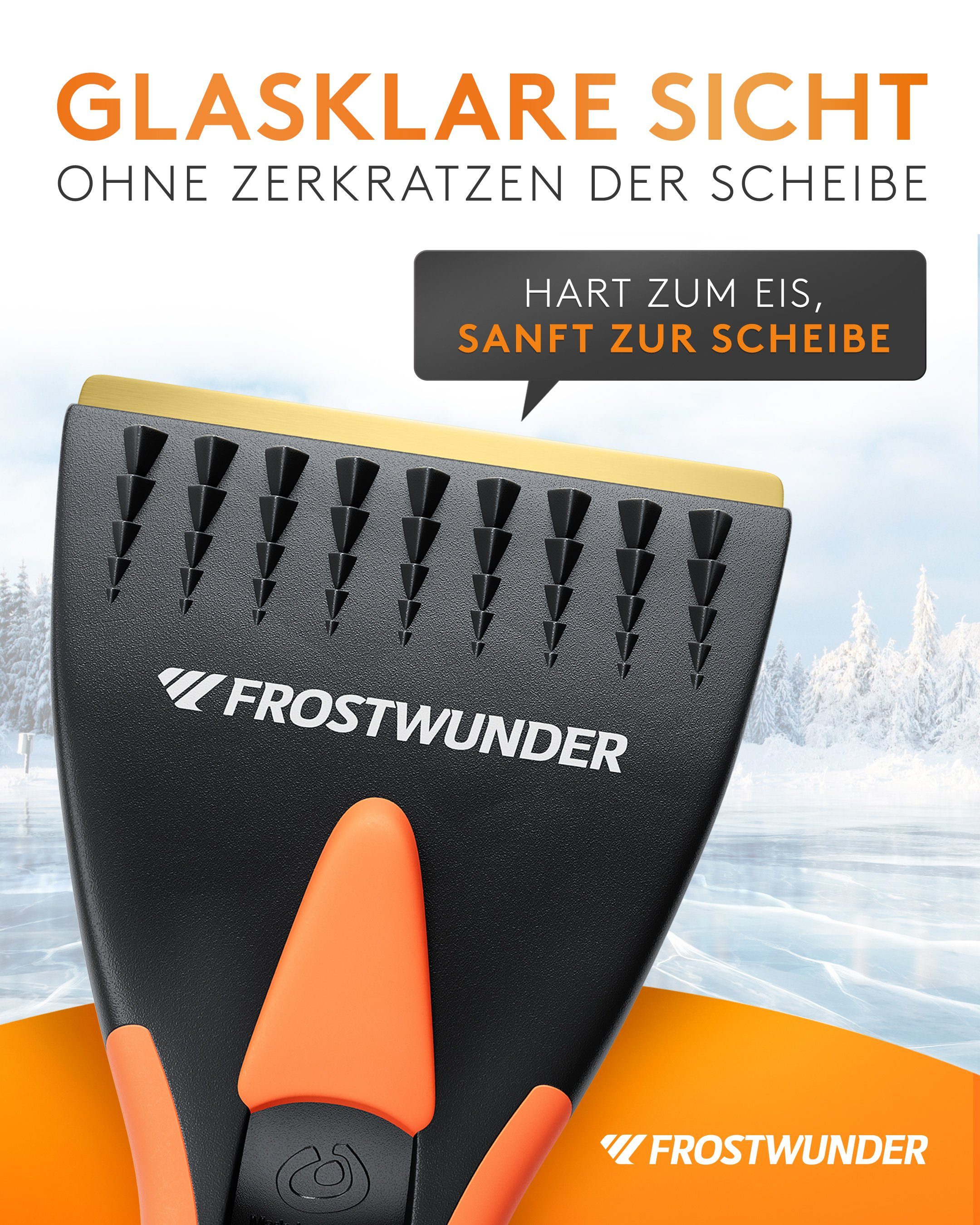 Messingklinge Eiskratzer FROSTWUNDER Messingklinge [Made in recycelter Eiskratzer Auto Eiskratzer 100% Germany]