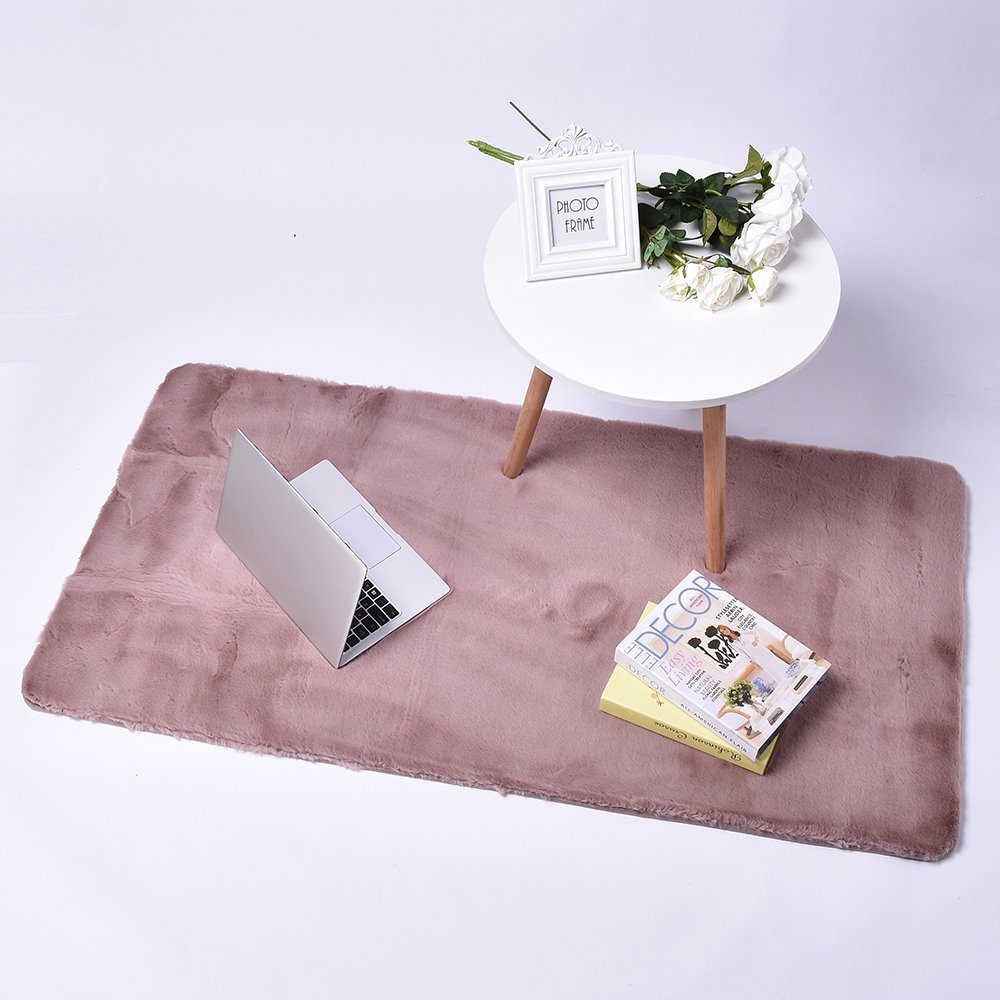 Teppich Flauschige Weich Shaggy, für Schlafzimmer und Wohnzimmer, Rosnek, Rechteckig, Höhe: 10 mm, 40*60/60*90/60*180cm Pink
