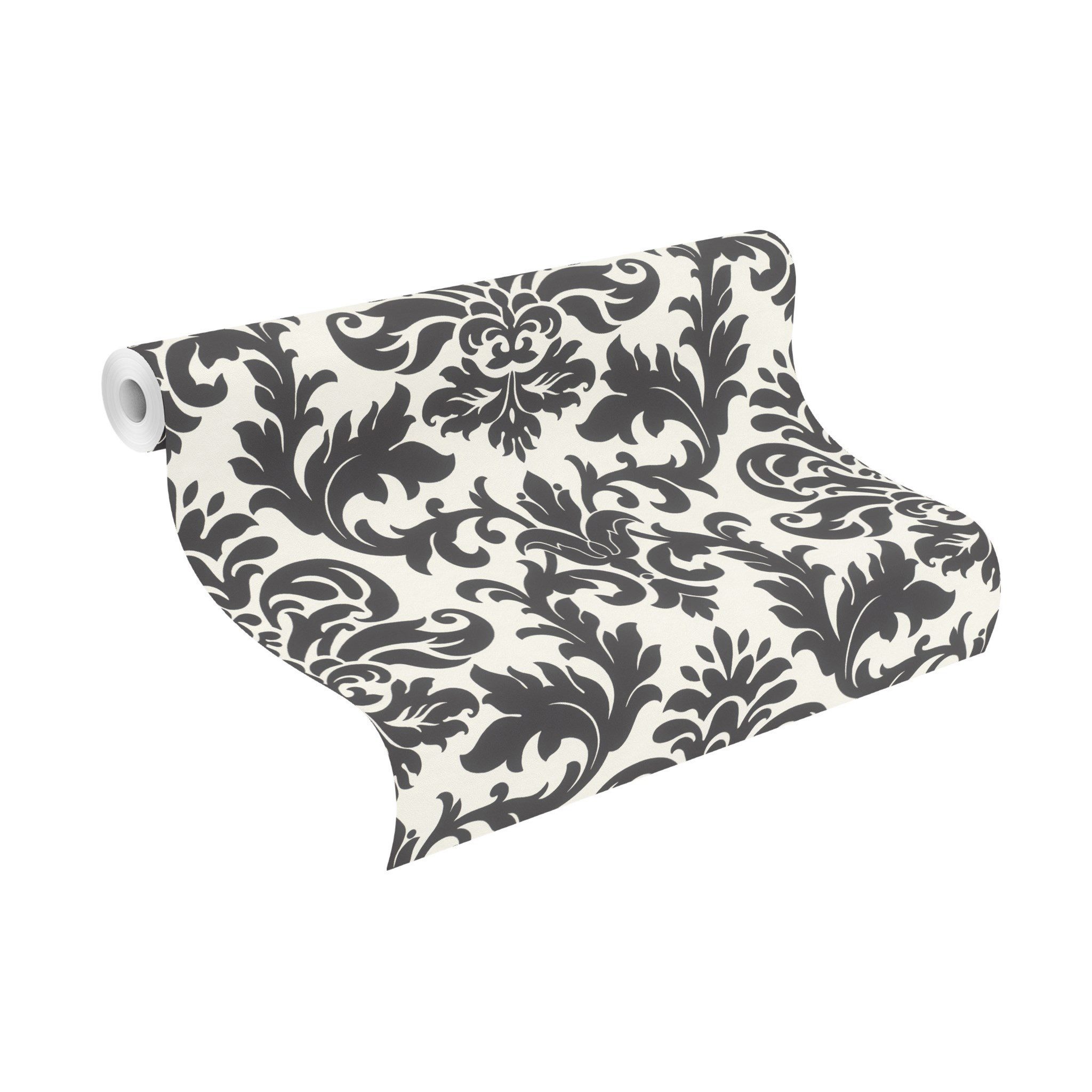 Rasch Papiertapete Papiertapete 278507 mit Ornamenten in Schwarz und Weiß, glatt, Barock, Klassischer Stil