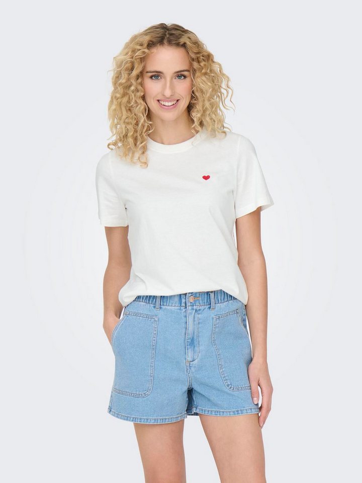 JDY Kurzarmshirt JDYPISA S/S PRINT TOP JRS NOOS Baumwolle, regular fit