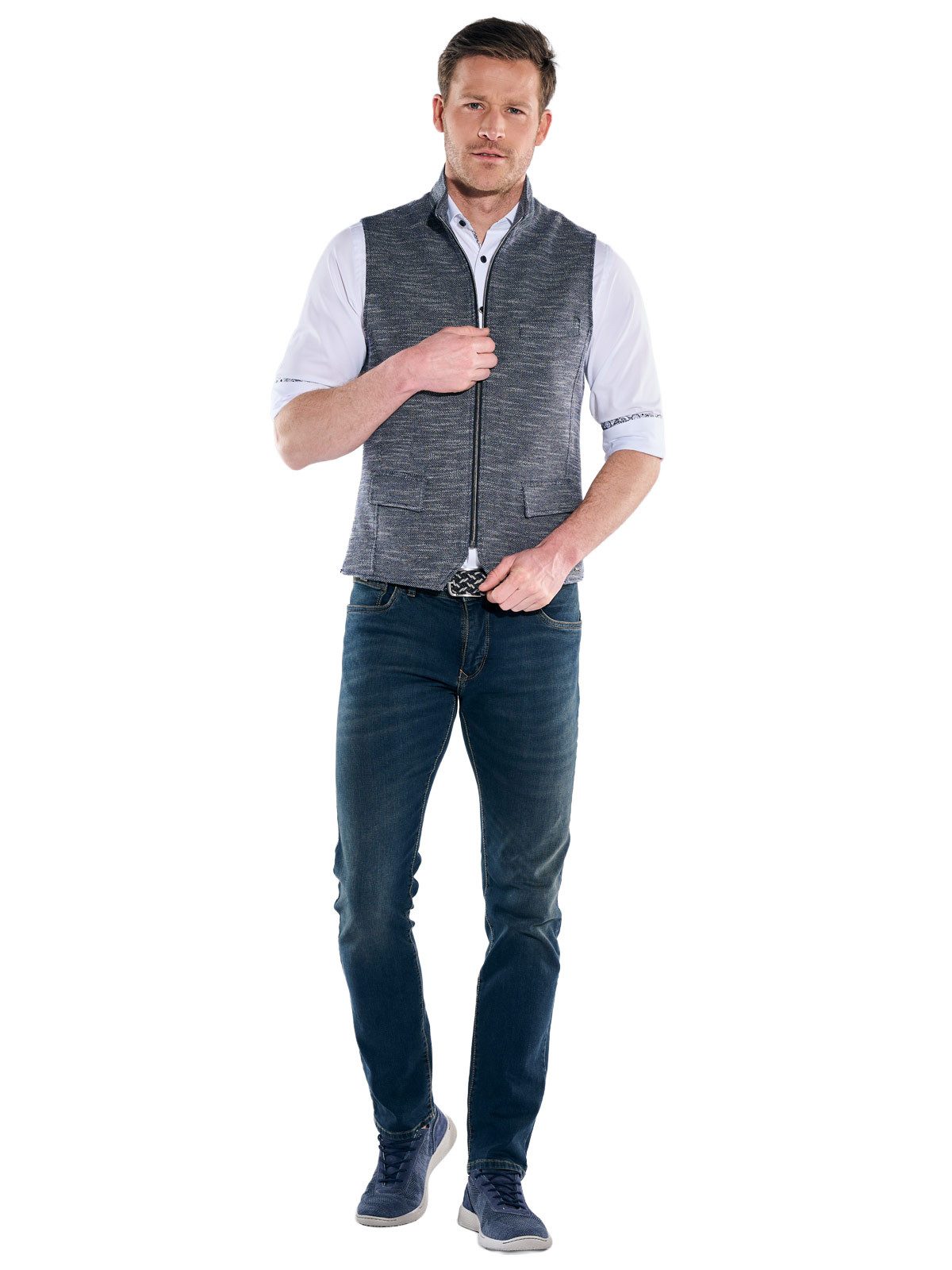 Engbers Anzugweste Herren Sakko-Weste mit Zipper, Indigoblau