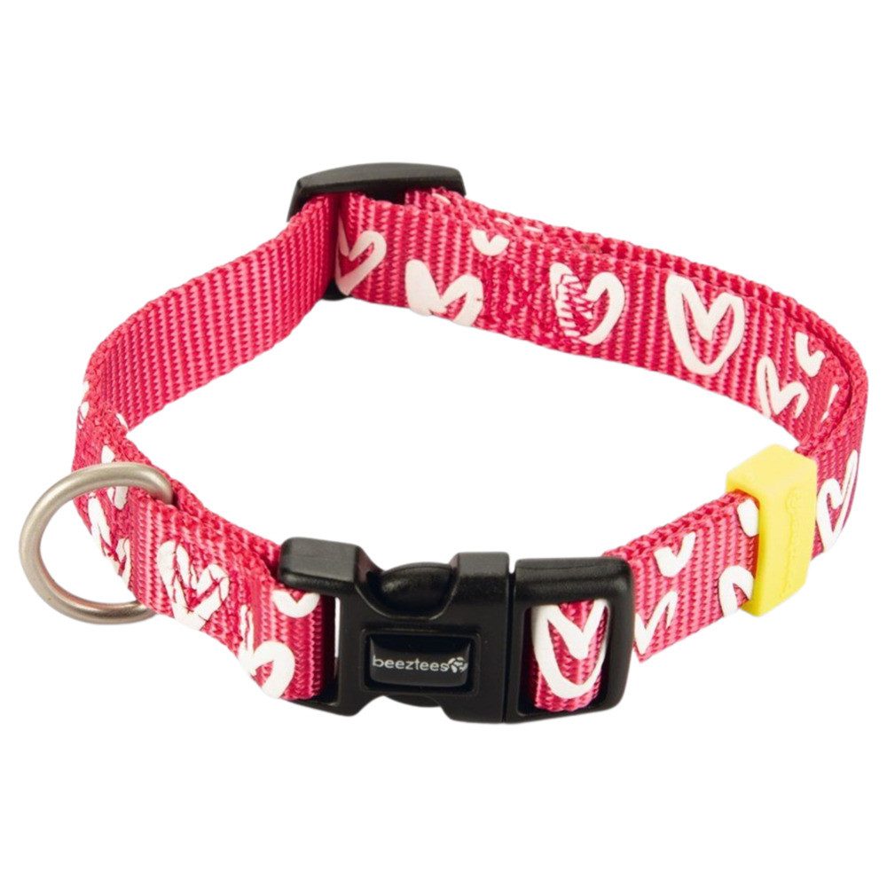 Hunde-Halsband Hundehalsband Herz Nylon pink