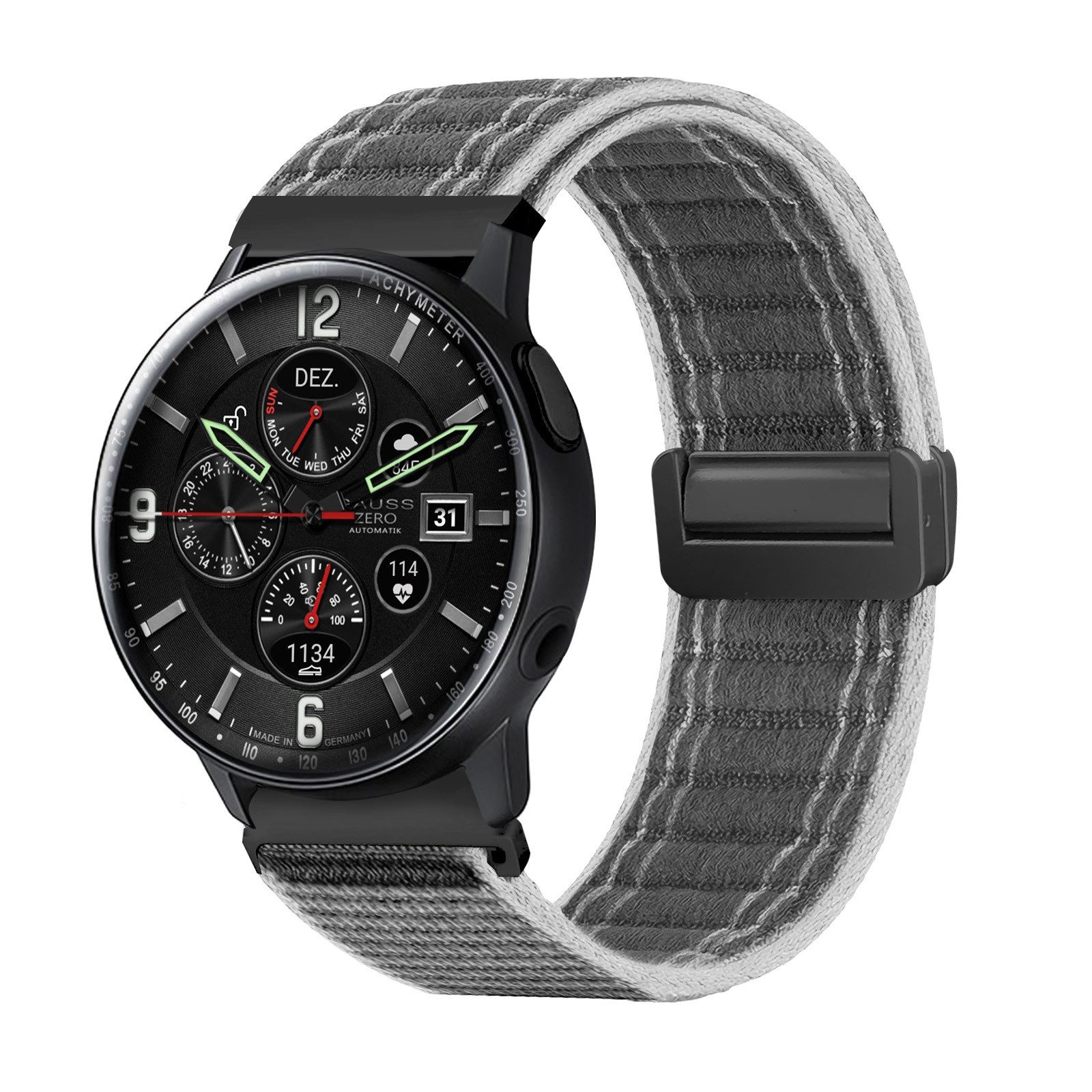 Tec-Expert Smartwatch-Armband für Samsung Galaxy Watch Active2 40 mm Armband Ersatz Wechsel Band, Nylon Textil mit Magnetverschluss, stufenlos Verstellbar atmungsaktiv