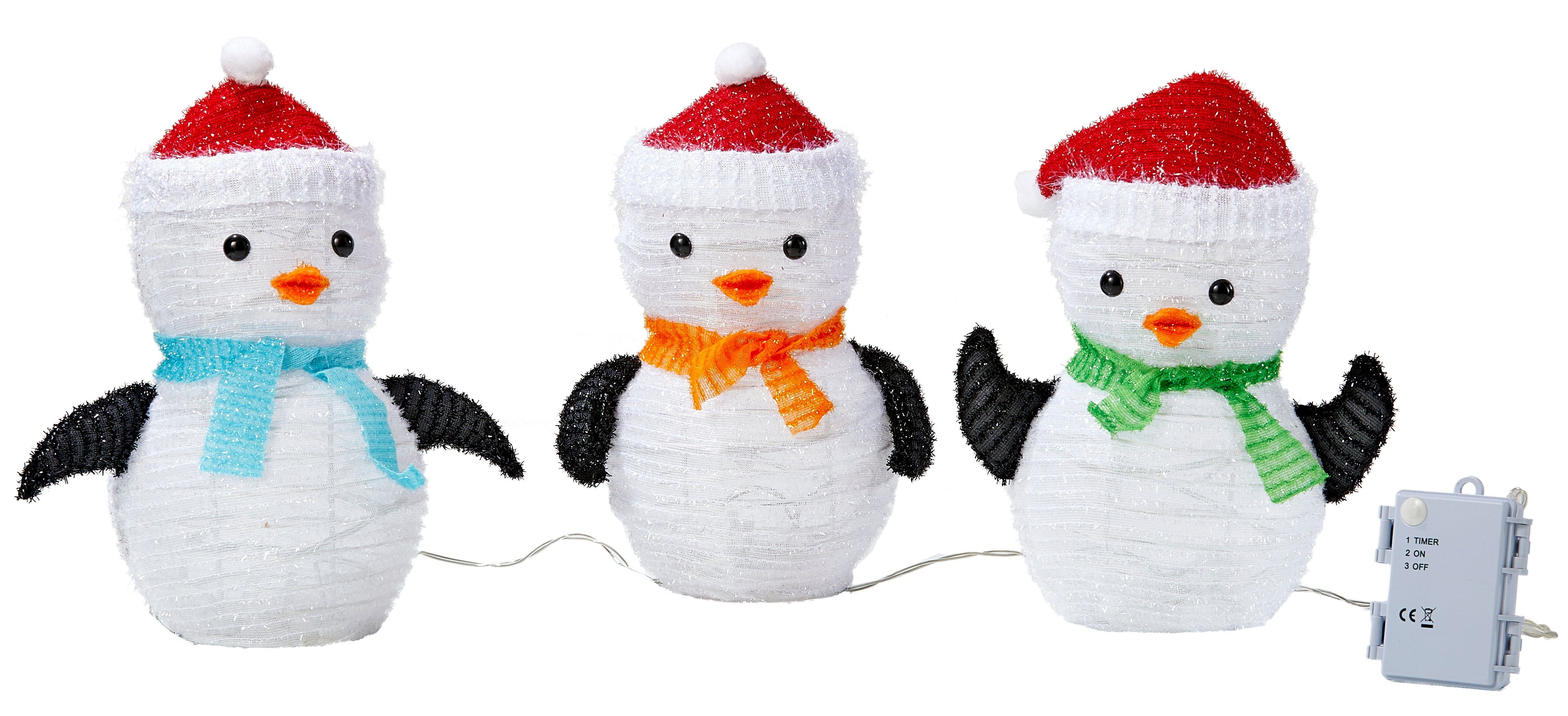 Northpoint Weihnachtsfigur LED Weihnachtsfiguren mit integriertem Timer 3er günstig online kaufen