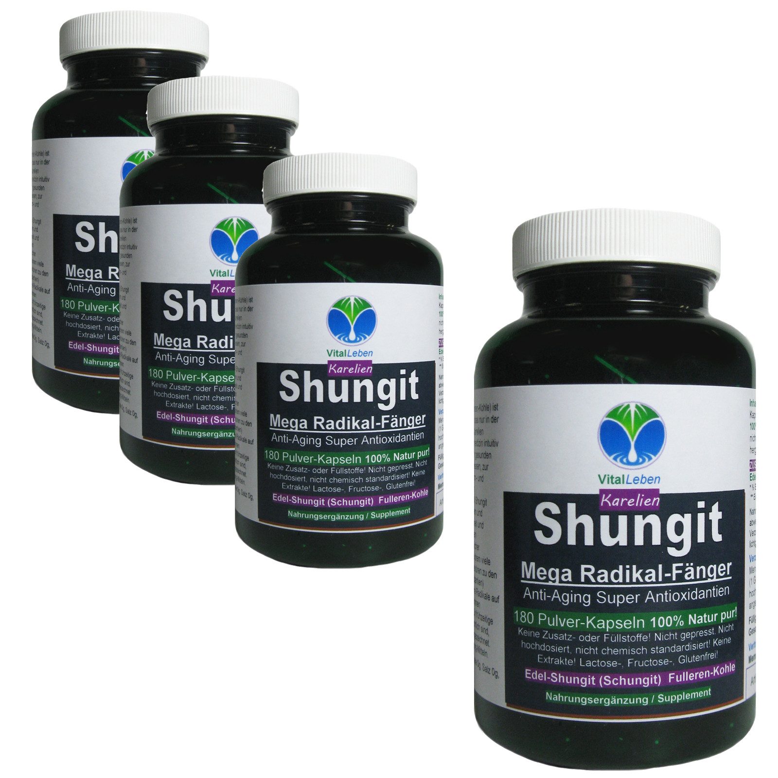 Shungit Edel Schungit Mikrofeine Premium Qualität aus Karelien Kapseln