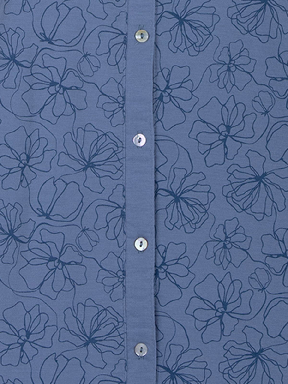 - Nachthemd Floral Nachthemd blau Kurzarm Blüten Kragen zeitlos