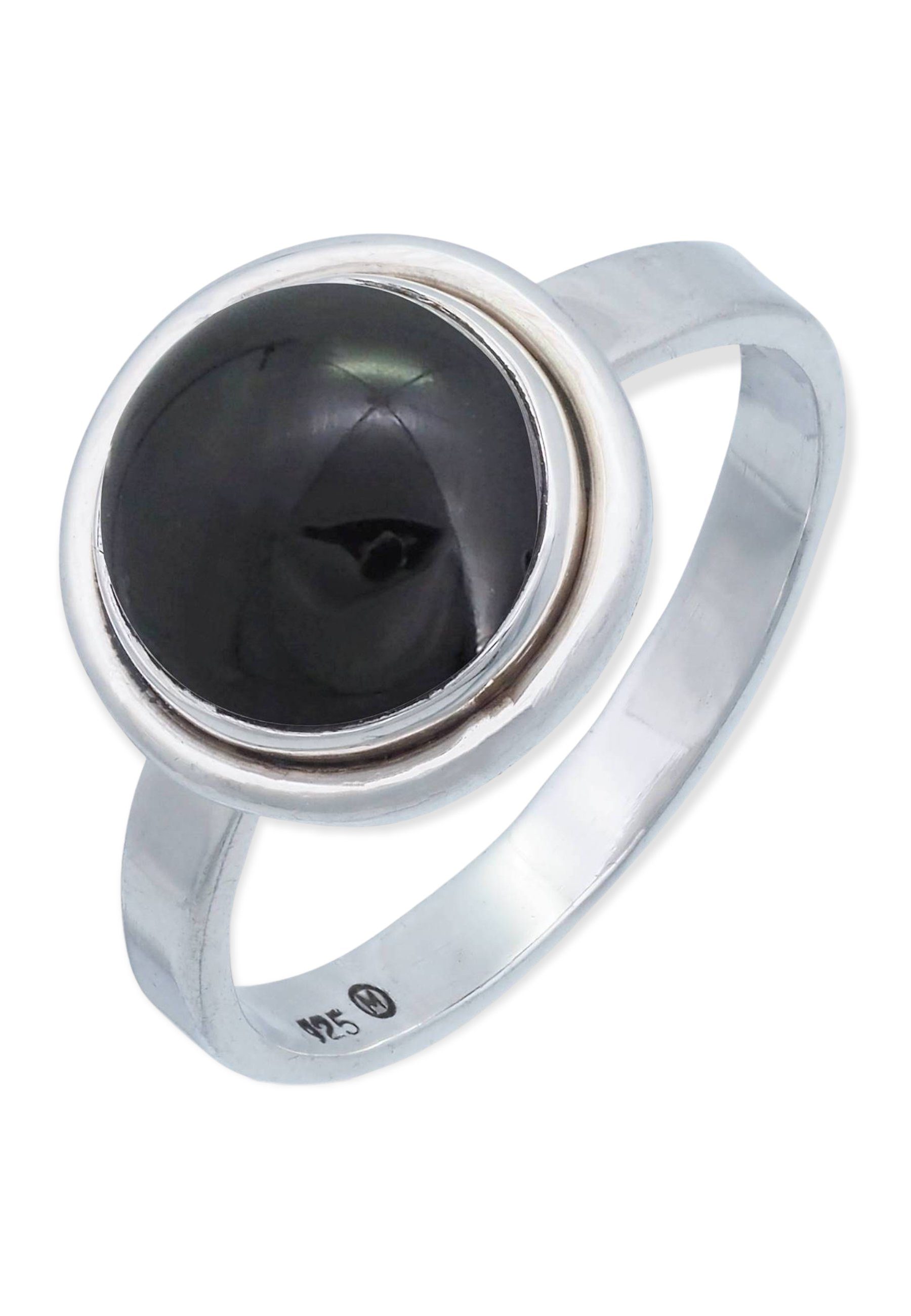 mantraroma Silberring 925er Silber Onyx mit grüner