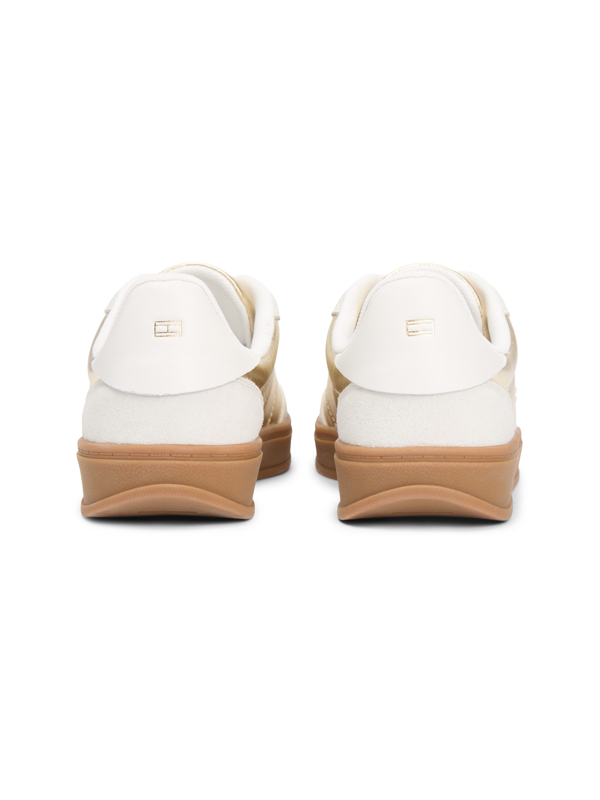 Tommy Hilfiger MU JACKIE METALLIC Plateausneaker, Freizeitschuh, Halbschuh, Schnürschuh im glänzenden Metallic-Look