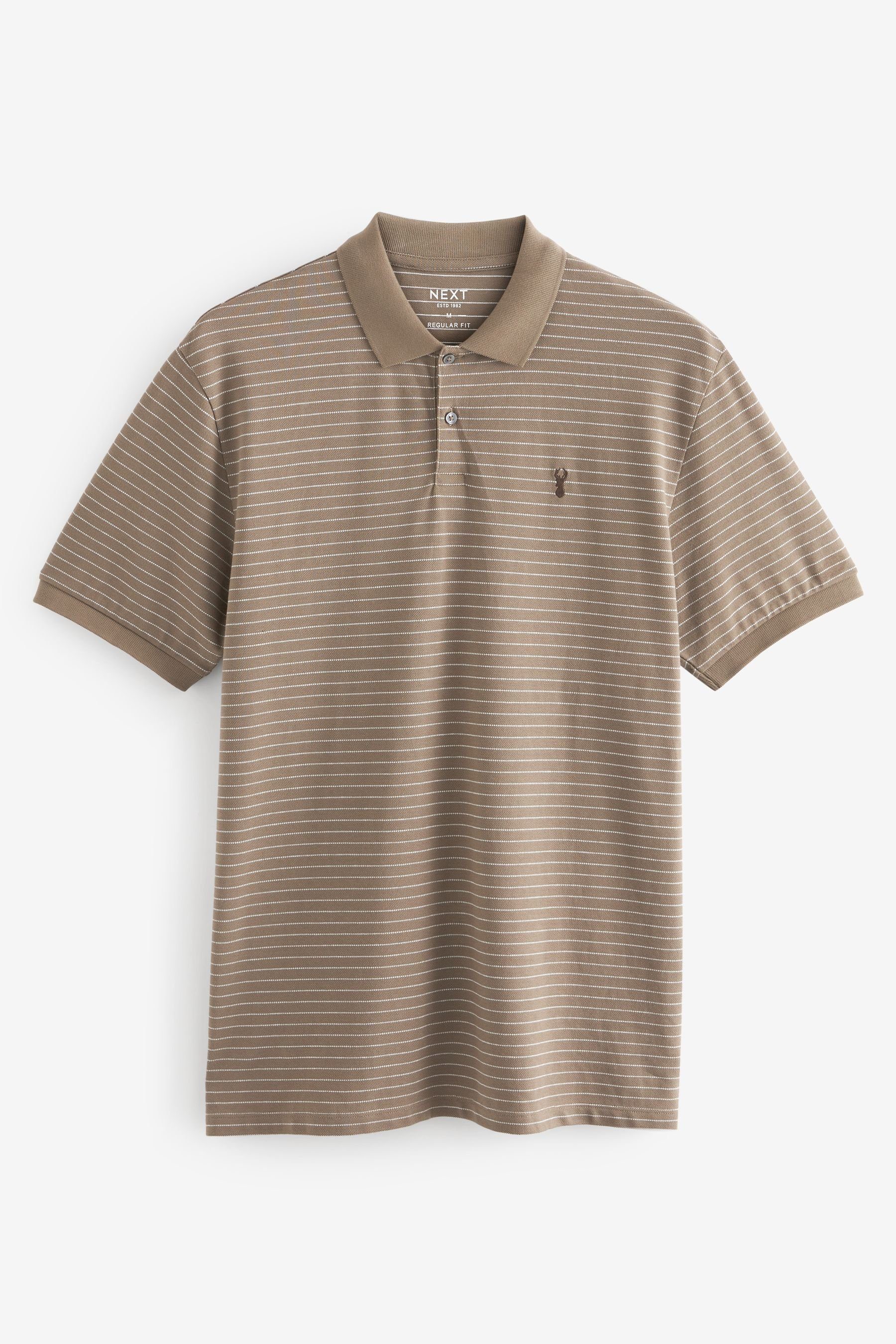 Next Poloshirt Piqué-Poloshirt (1-tlg) Stone Stripe