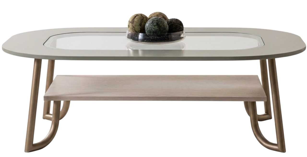 JVmoebel Couchtisch Couchtisch Stil modern Farbe grau Glas oval neu Metall Wohnzimmer