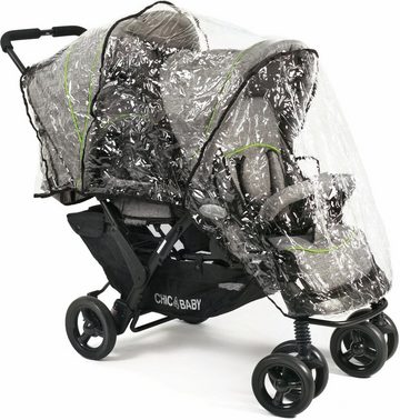 CHIC4BABY Geschwisterwagen Duo, jeans grey, mit herausnehmbarer Tragetasche; Kinderwagen