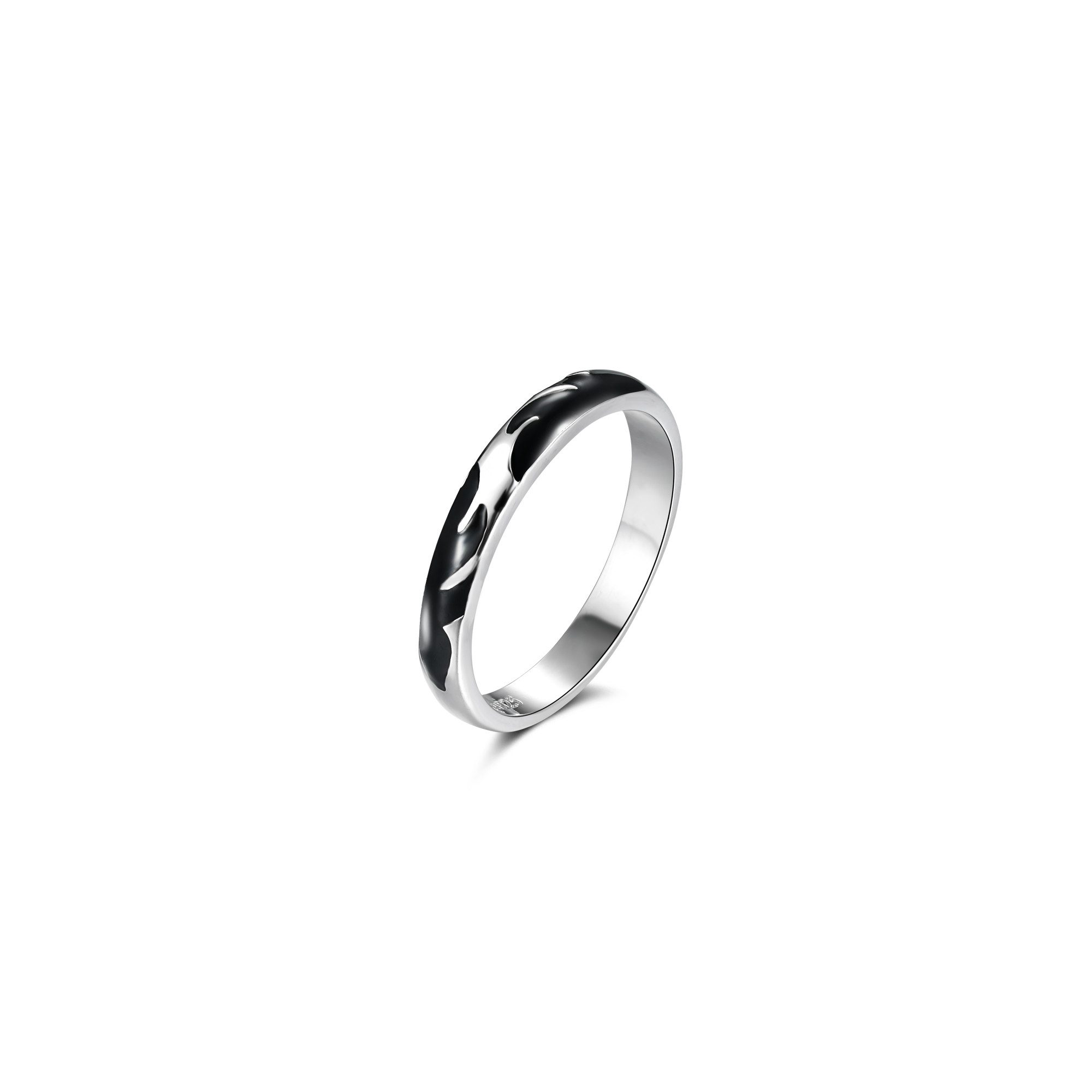 Seinerzeit FLORA & FAUNA Silberring Twilight Schatten Ring, Schmuck aus 925 Sterling Silber (Von der geheimnisvollen Welt der Nacht inspirierter Damenschmuck im ausdrucksstarken Unisex-Design mit mystischem Motiv – ein besonderer Begleiter im Alltag und zu besonderen Anlässen, 1-tlg., inkl. Geschenkverpackung für Frauen ob Freundin, Mutter, Ehefrau, Oma), rhodiniert, mit Emaille