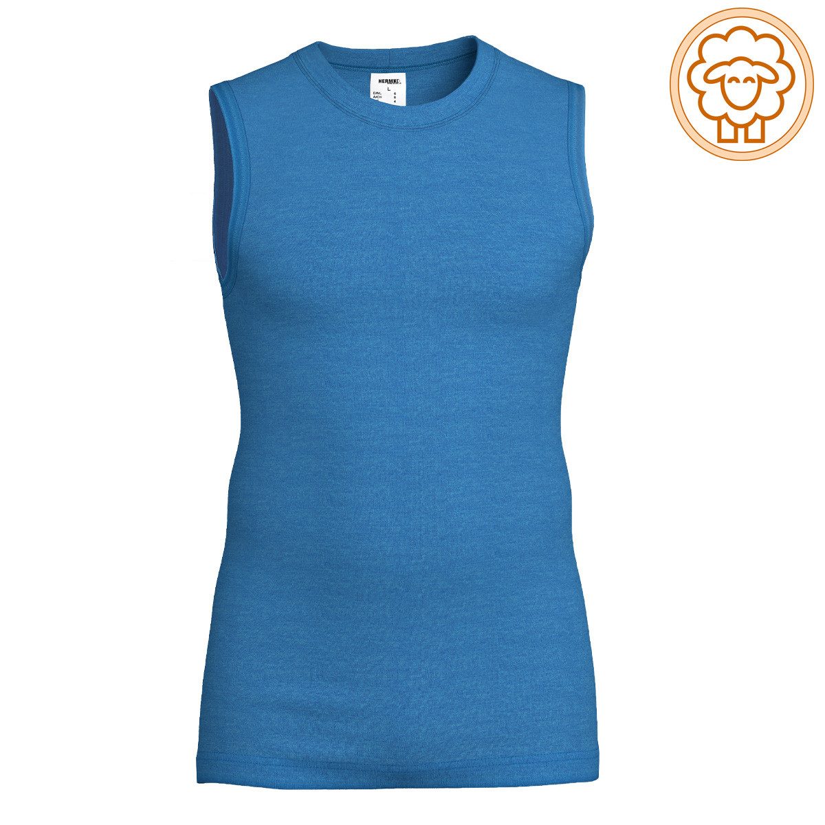 HERMKO Unterhemd 40040 Merinowolle/Tencel Muskelshirt breite Achsel Basic h günstig online kaufen