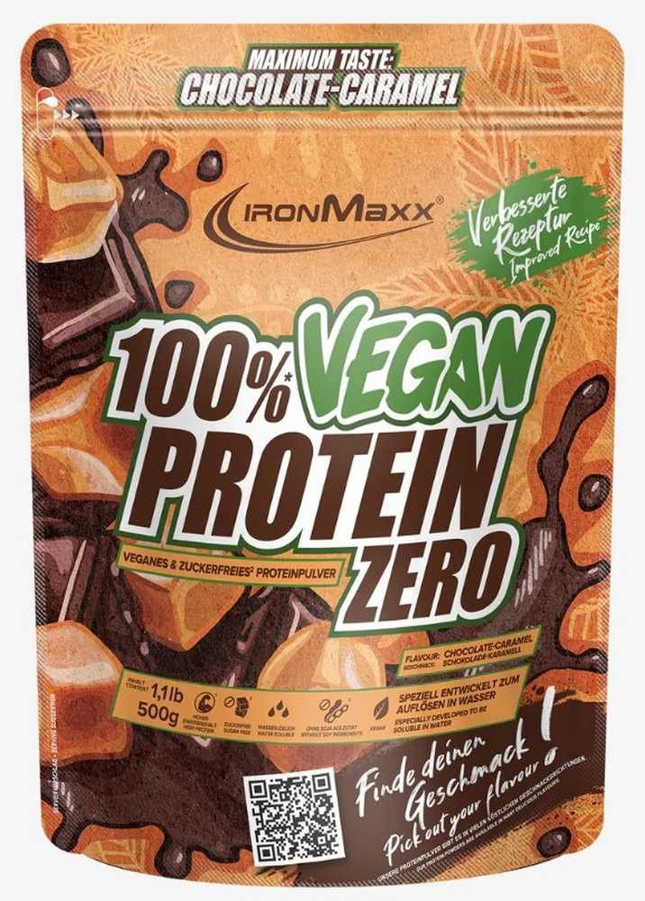 Ironmaxx IronMaxx 100% Vegan Protein Zero – 500g-Beutel Chocolate Caramel Pulver