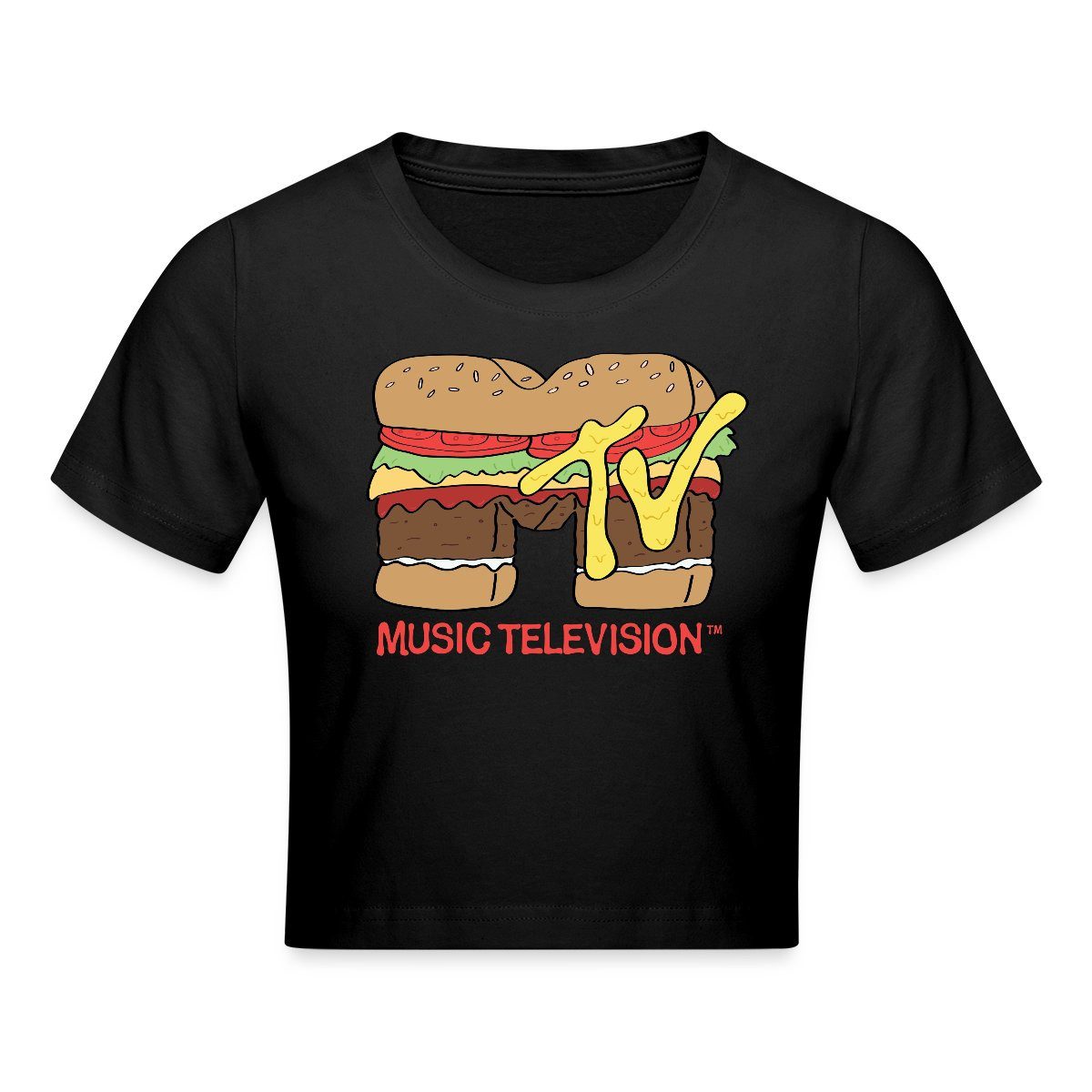 T-Shirt MTV Music Television Burger-Logo Crop Top
