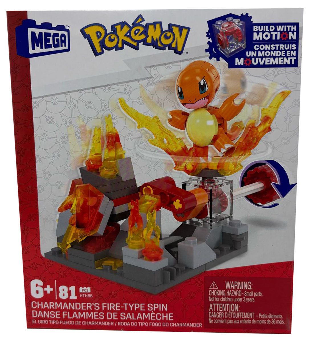 Mattel® Pokemon Charmander´s Fire-Type Spin Glumanda, Bau-Set 81 Teile Mega Spielbausteine