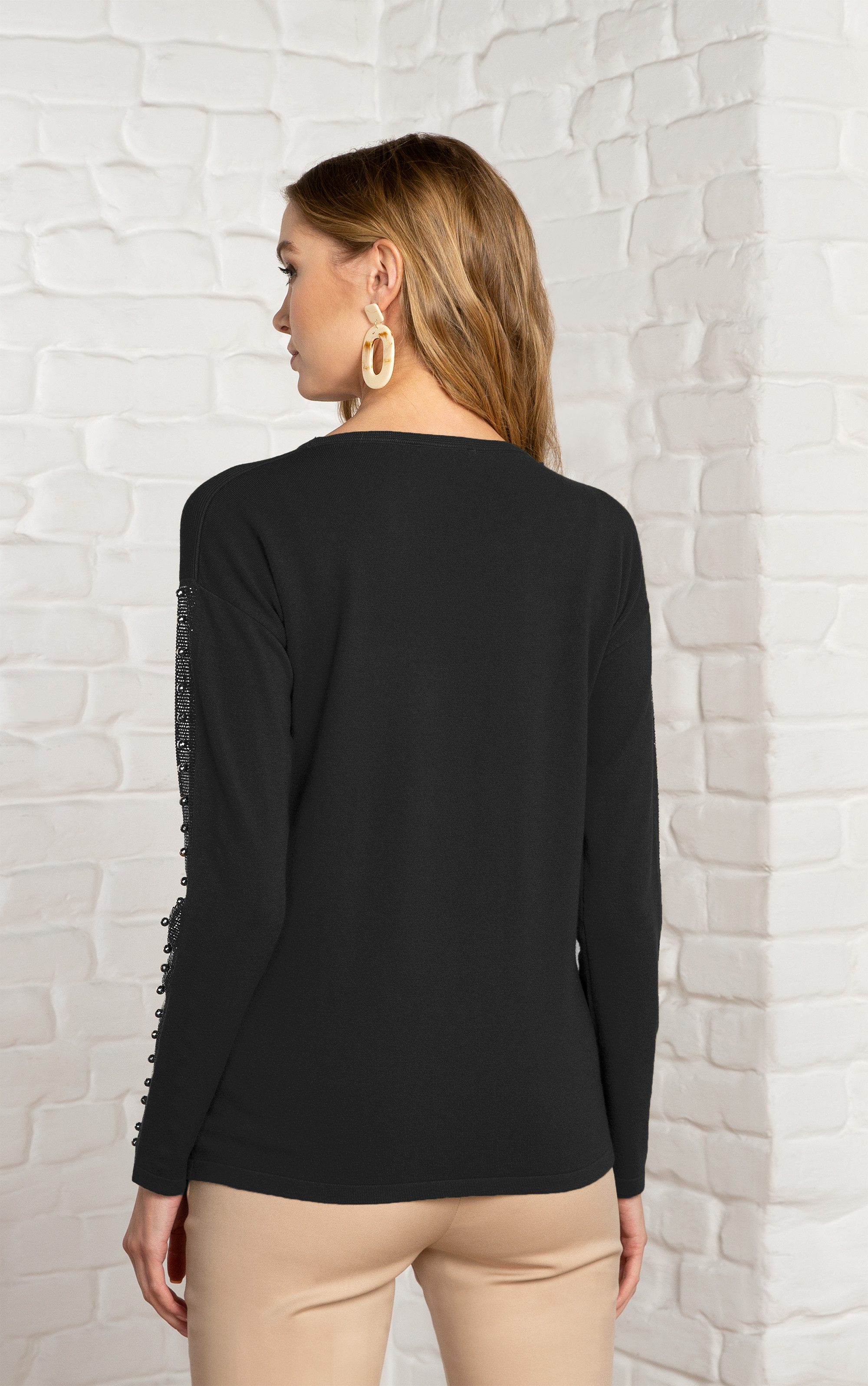 Passioni Strickpullover mit Strassdetails günstig online kaufen