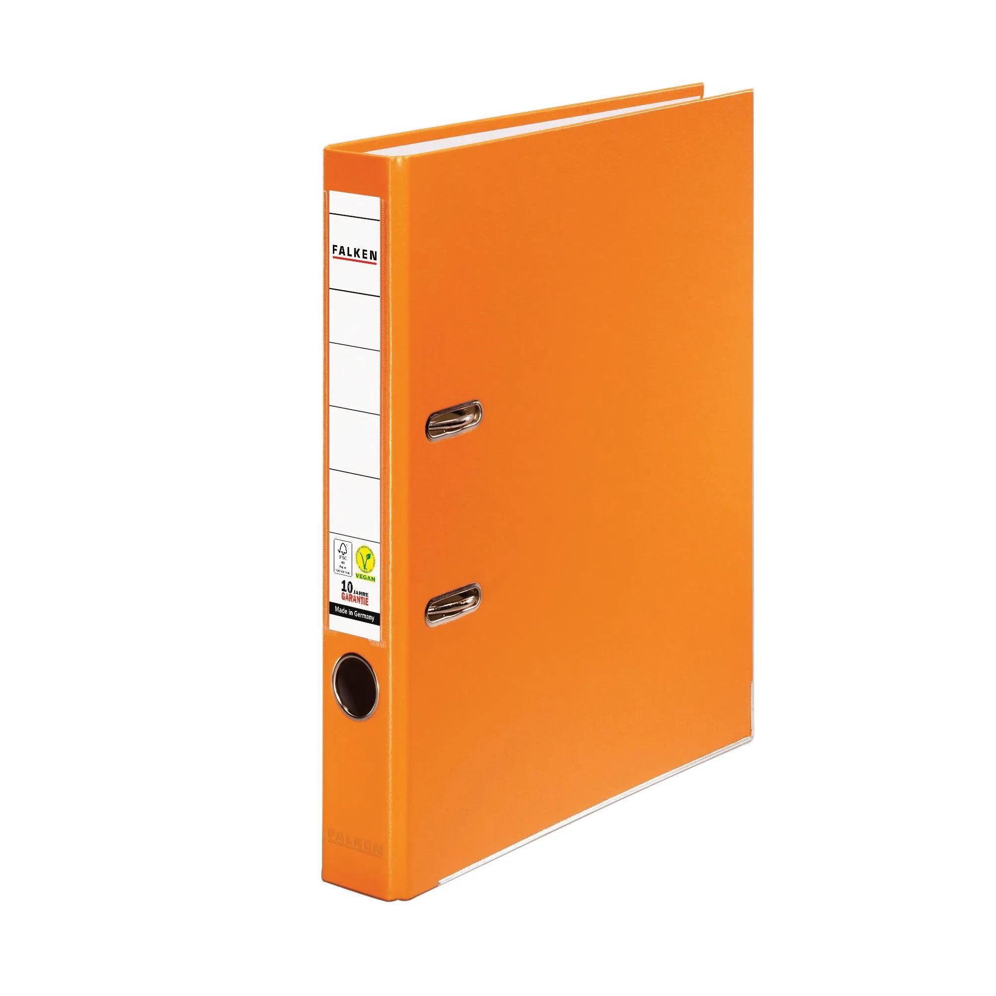 Falken Aktenordner 25x PP-Color-Ordner A4 Rücken 50mm + Einsteckschild Orange 11286796F, Ordner PP