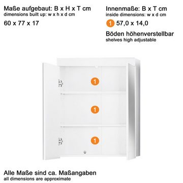 ebuy24 Badezimmer-Set AmandaMandoBea Bad Spiegelschrank A 2 Spiegeltüren, (1-St)