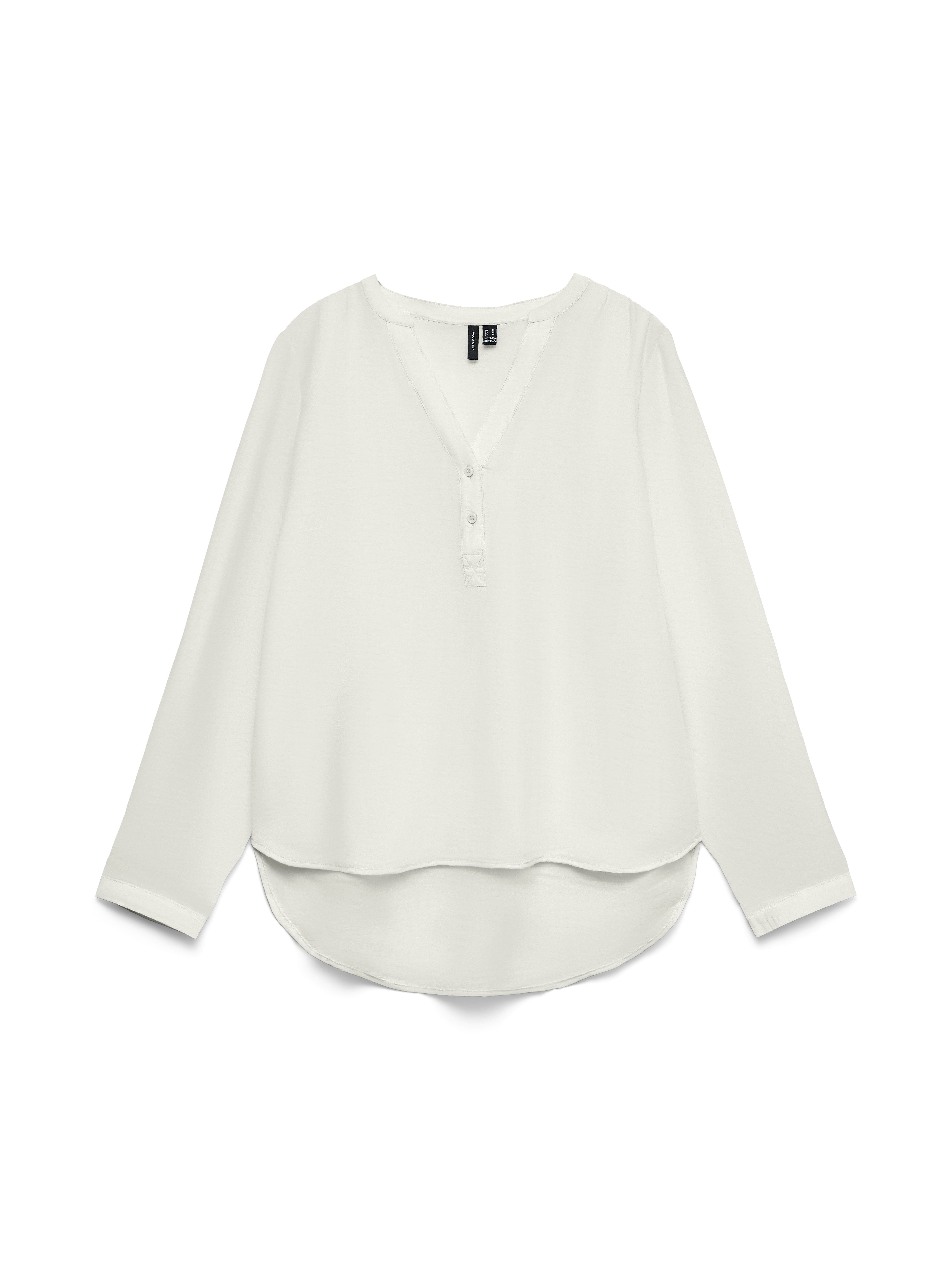 Vero Moda Blusenshirt VMKAJA LS V-NECK FOLD-UP TOP WVN mit Raglan-Ärmeln – Bild 5 von 5