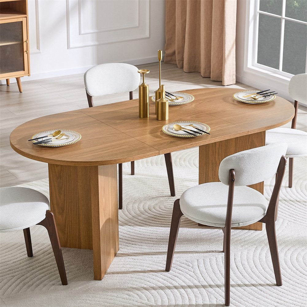 REDOM Esstisch für vier bis sechs Personen (oval geformter Küchentisch,geeignet für Esszimmer, Küche und Wohnzimmer, 1-St., 180*90*75.5cm)