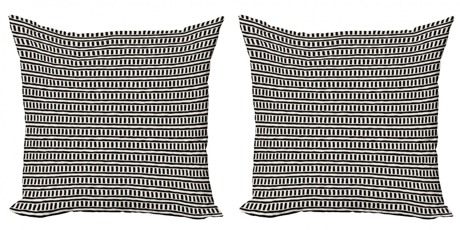 Kissenbezüge Modern Accent Doppelseitiger Digitaldruck, und Formen Linien Abakuhaus (2 Stück), Stammes Krummlinigen