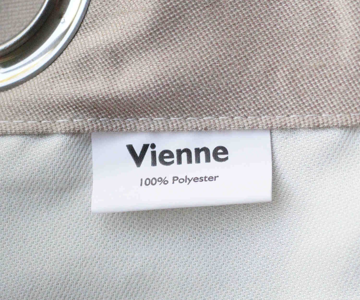 Vienne (1 HEIMTEXTIL, beige Oesenschal Blockstreifen Ösen braun, 140x235 Deko creme-kupfer in halbtransparent, Ösenvorhang cm St), EXKLUSIV Gardine Vorhang