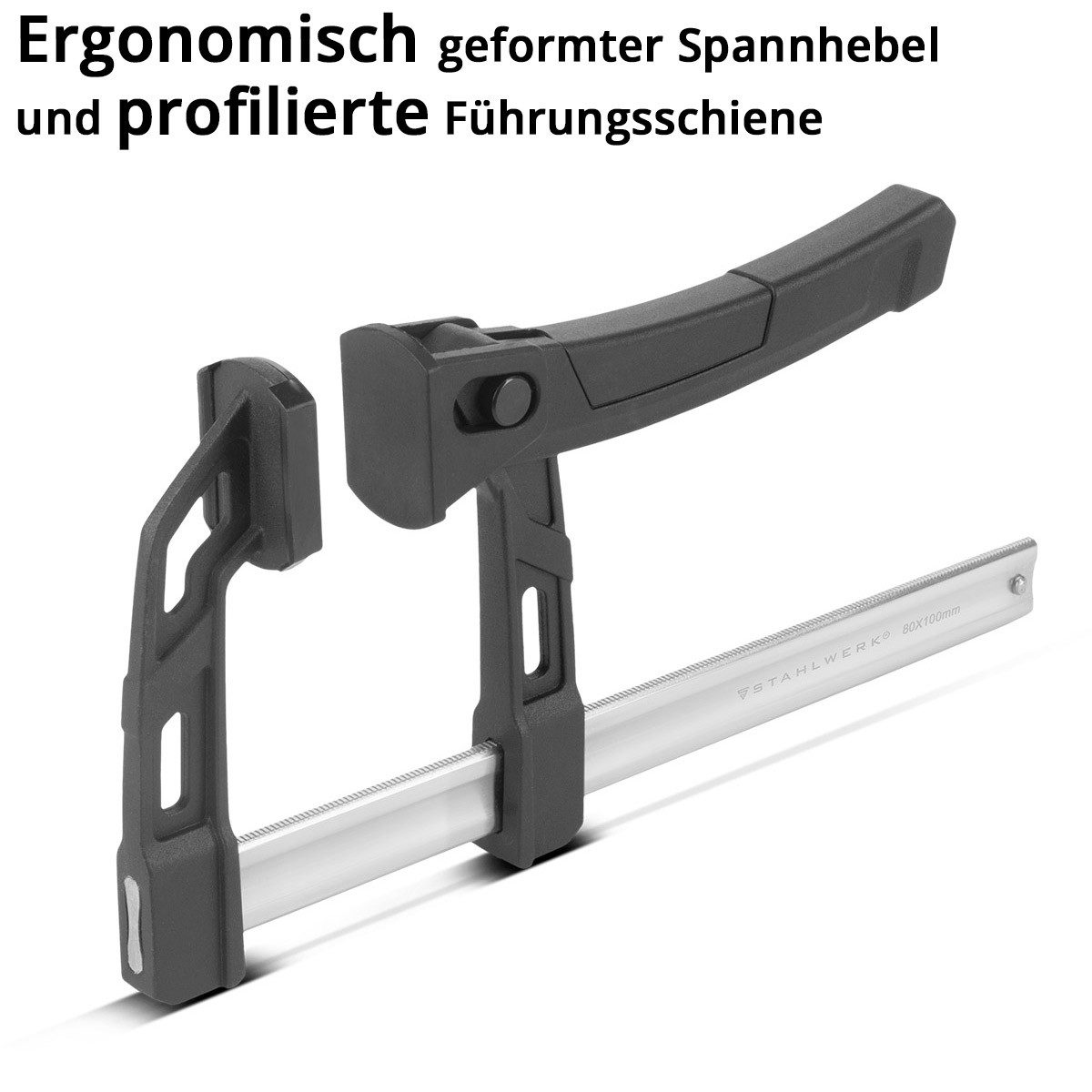 Thumbnail - STAHLWERK Schraubzwinge 3 x Hebelzwinge 80x100 mm Klemmzwinge 100kg, (3 St)