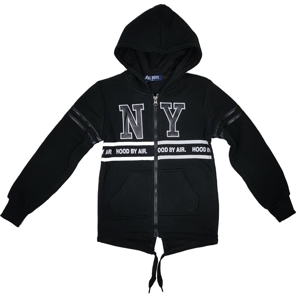 Kapuzensweatjacke Jungen Sweatjacke mit Kapuze und Print in modisch Langer Form, JH285