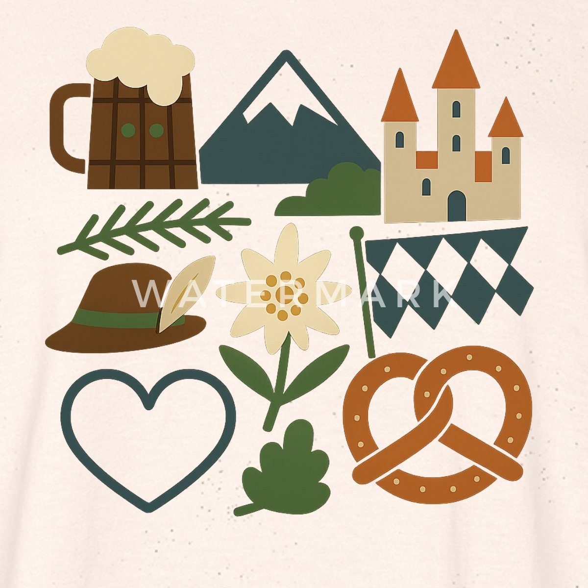 Spreadshirt T-Shirt Bayern Volksfest Breze Edelweiß München Boxy Shirt Damen (1-tlg)