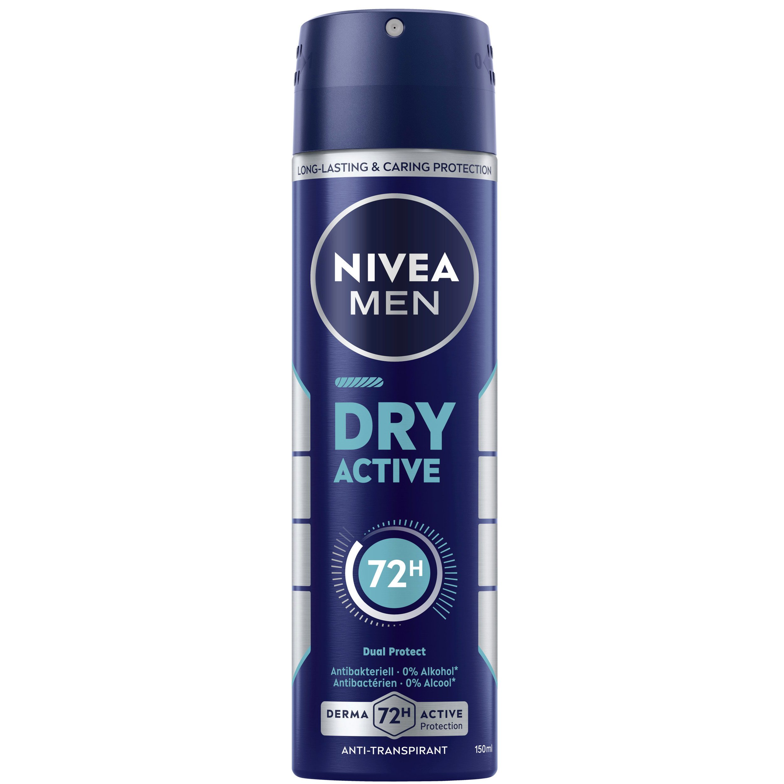 Nivea Men Deo-Spray Deodorant Men Dry Active Deo Spray 6 x 150ml, 6-tlg.