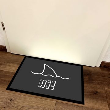 Fußmatte Türmatte Schmutzfangmatte mit Spruch Hi!, Herzbotschaft, rechteckig, 40 x 60 cm, 2 mm hoch, bei 40 °C waschbar