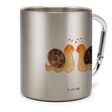 Mr. & Mrs. Panda Tasse Schnecken Liebe - Transparent - Geschenk, zufrieden, Becher, große Li, Edelstahl, Stilvolle Motive