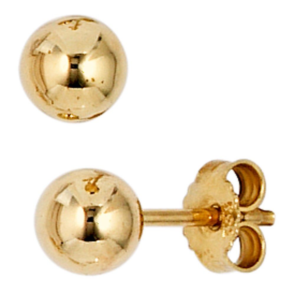 Paar Ohrstecker Ohrstecker Kugel 5mm, 333 Gelbgold