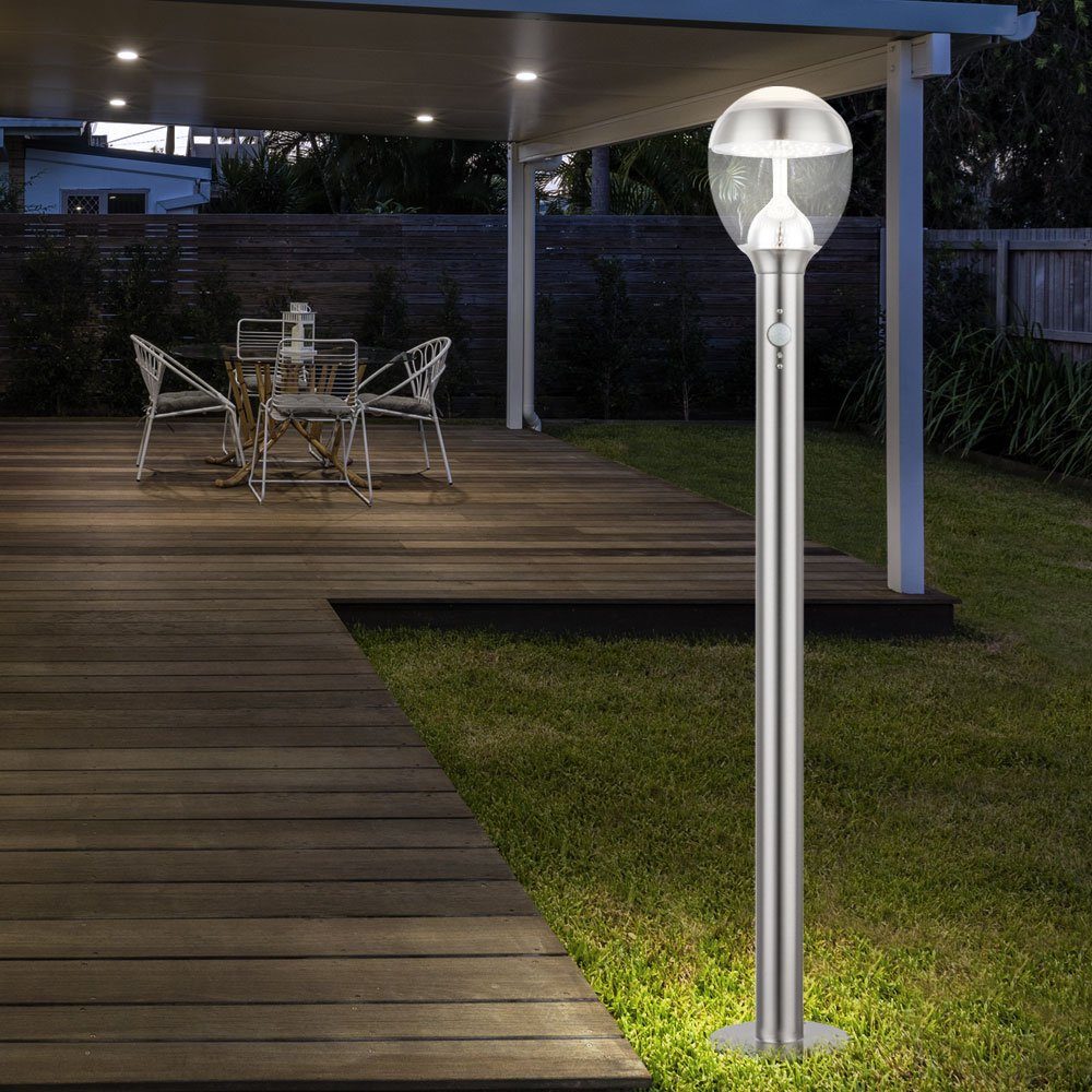 etc-shop LED Außen-Stehlampe, Leuchtmittel inklusive, Set Balkon Außen Steh Strahler LED Bereich Warmweiß, Lampen 2er Garten